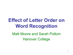 Effect of Letter Order on Word Recognition
