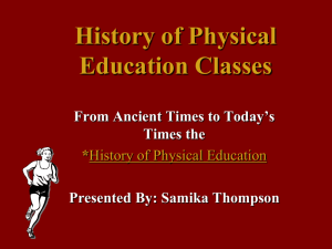 History of Physical Education Classes