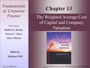 The Weighted-Average Cost of Capital and Company Valuation
