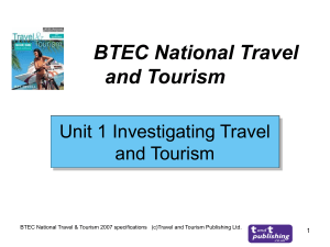 BTEC National Travel and Tourism