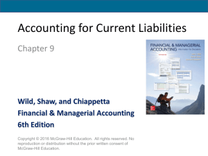 Accounting for Current Liabilities