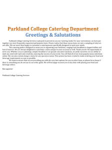 Parkland College Catering Department Greetings & Salutations
