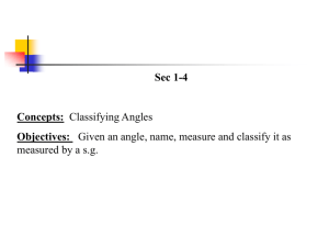 Sec 1-4 Measure and Classify angles