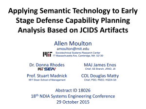 2015 NDIA SE Conference presentation on JCIDS Semantic
