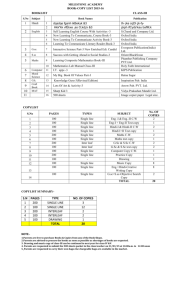 Book Copy List 2015-16 - Class III to XII