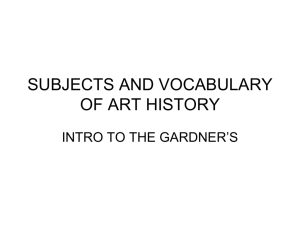 SUBJECTS AND VOCABULARY OF ART HISTORY