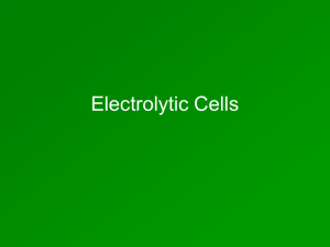 Regents Unit 13: Electrolytic Cells