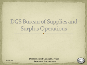 DGS Bureau of Supplies and Surplus Operations