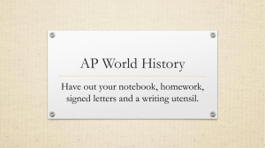 AP World History - Sarasota Military Academy