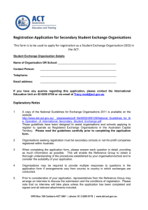 Registration Application for Secondary Student Exchange