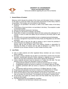 Terms and Conditions Regarding the Use of the UJ Libraries