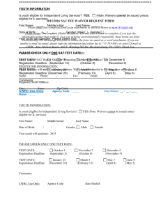 (2015-2016) Blank Electronic SAT Waiver Request Form