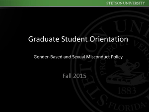 Title IX Graduate Student Orientation (Fall 2015)