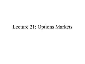 Lecture 20: Options Markets