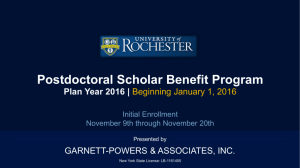 Postdoctoral Scholar Benefit Program - Garnett