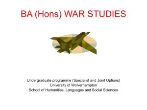 BA (Hons) War Studies