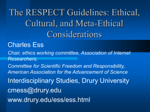 Internet Reserach Ethics: Global Ethics?