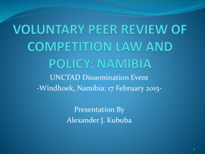 voluntary peer review of competition law and policy: namibia