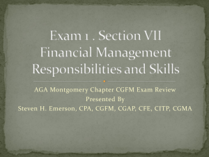 AGA Montgomery Chapter CGFM Exam Review