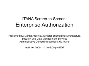 ITANA Screen-to-Screen: Enterprise Authorization