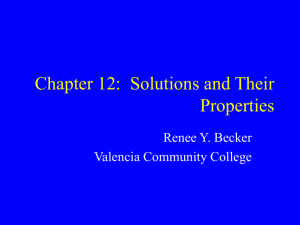 Chapter 11: Solutions and Their Properties