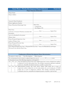 Priority development projects * submittal checklist Form i-2a