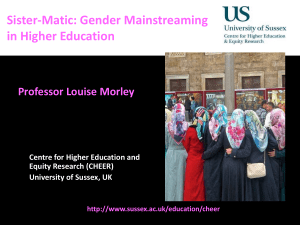 Gender mainstreaming in higher education [PPTX 1.25MB]