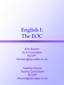 English I: The EOC