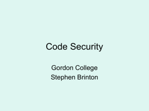 Code Security - Gordon College