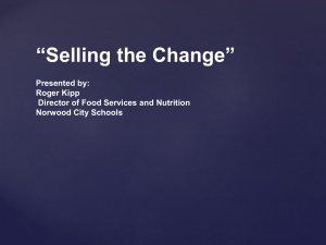 Merchandising Presentation - Indiana School Nutrition Association