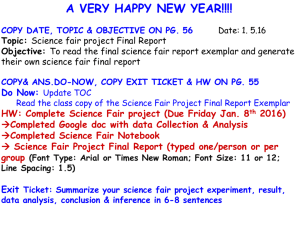 Complete Science Fair project (Due Friday Jan. 8 th 2016)