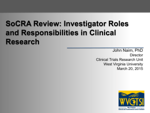 Investigator Roles and Responsibilities