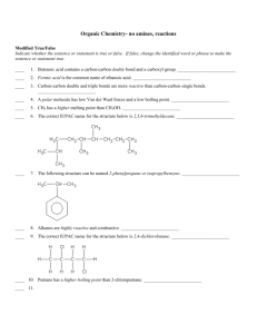 Organic Chemistry- no amines, reactions Answer