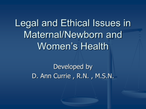 legal and ethical issues in maternal