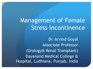 Management of Female Stress Incontinence