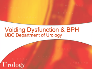 Voiding Dysfunction & BPH - Department of Urologic Sciences