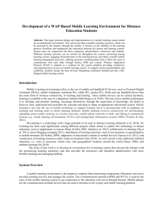 Development of a WAP-Based Mobile Learning