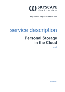 Personal Storage in the Cloud – Service Description 5.1