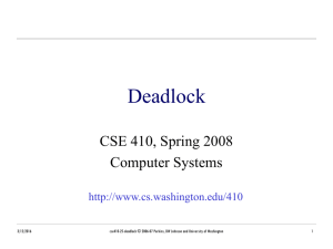 Deadlock - University of Washington