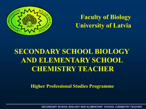 Secondary School Biology and Elementary School Chemistry Teacher