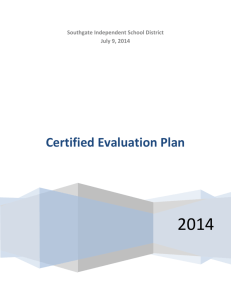 Certified Evaluation Plan - Southgate Independent Schools