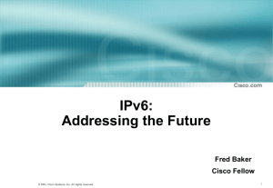 IPv6 presentation - ISOC-AU and the Transition to IPv6