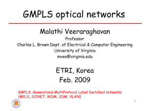 GMPLS Optical Networks - ECE Engineering, U.Va.