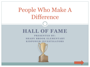 People Who Make a Difference Power Point