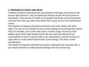 5. freedoms of speech and belief