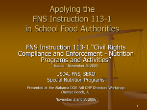 FNS Instruction 113-1 - Alabama Department of Education