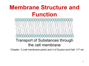 Membrane Structure and Function