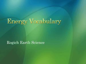Energy Vocabulary