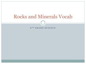 Rocks and Minerals Vocab