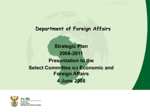 Department of Foreign Affairs Strategic Plan 2008